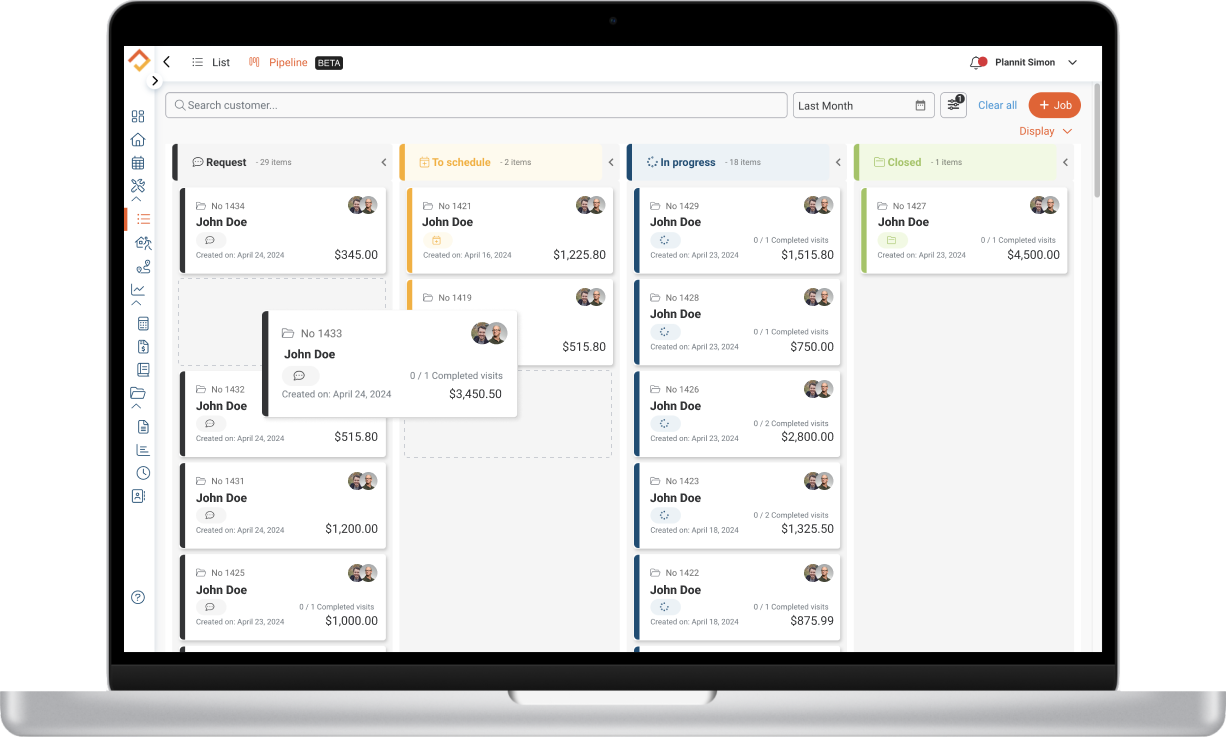 Handyman job tracking