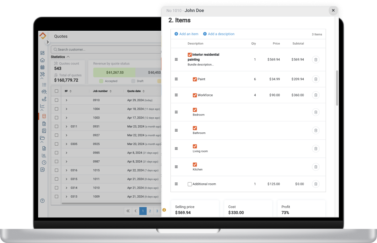 painting business quoting software
